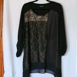 Style & Co 2X Mixed-Media Top